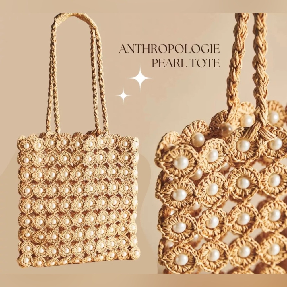 Haute Hippie Cream Artisanal Macramé Shoulder Pearl Shoulder Bag; NIP